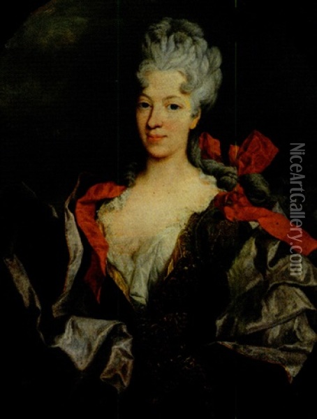 Halbfigurliches Portrait Der Erzherzogin Marie Christine, Tochter Der Kaiserin Maria Theresia Oil Painting - Johann Michael Hertz