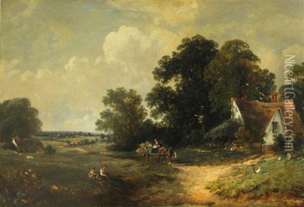 A Surrey Landscape Oil Painting - James E. Meadows