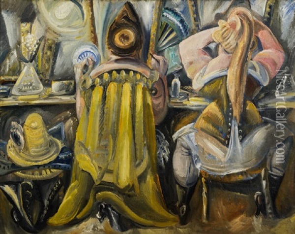 Zwei Frauen In Der Garderobe Oil Painting - Paul Kleinschmidt