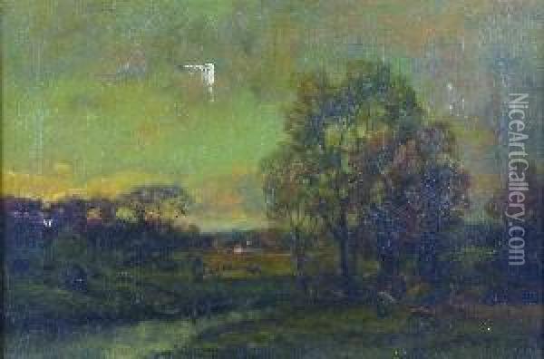 Landscape With Farm Oil Painting - Charles P. Appel