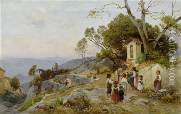 Bei Olevano Romano Oil Painting - Franz Theodor Aerni