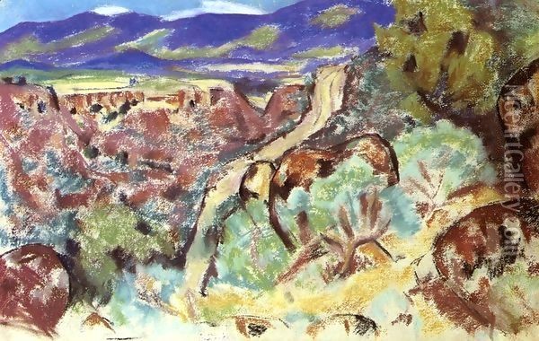 Arroyo Hondo New Mexico Oil Painting - Margit Anna