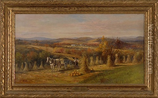 Harvest Time At Dillingham Farm Oil Painting - Delbert Dana Coombs