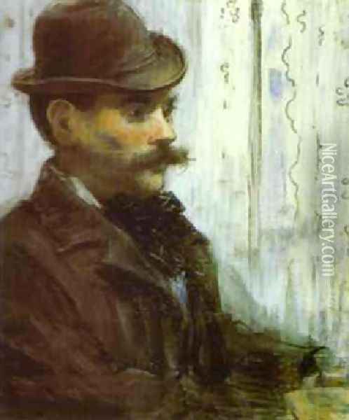Man In A Round Hat Alphonse Maureau Oil Painting - Edouard Manet