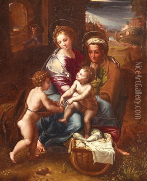 Anna Selbdritt Oil Painting -  Correggio