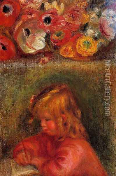 Portrait Of Coco And Flowers Oil Painting - Pierre Auguste Renoir