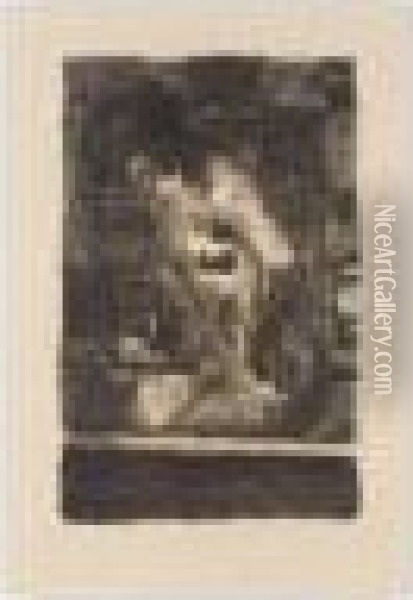 Femme Debout Dans Sa Baignoire; And Le Bain (deuxieme Planche) (bouvet 94; And 92a) Oil Painting - Pierre Bonnard