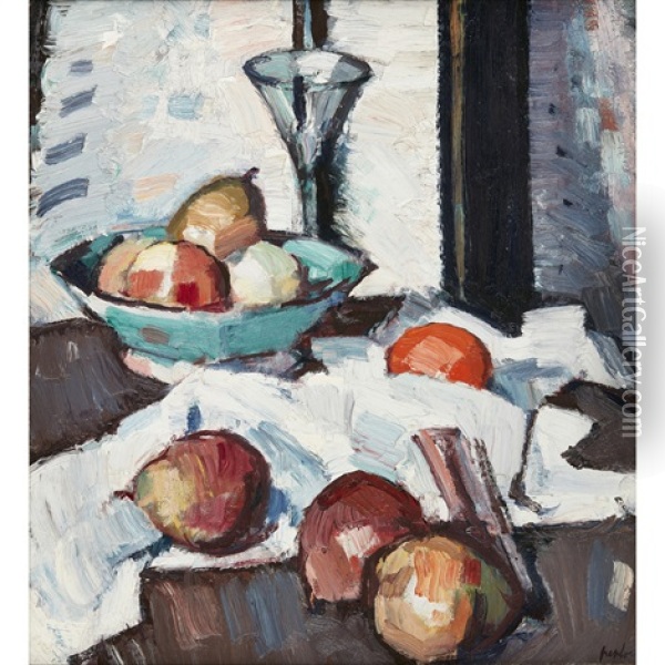 A Still Life Of Apples And Pears Oil Painting - Samuel John Peploe