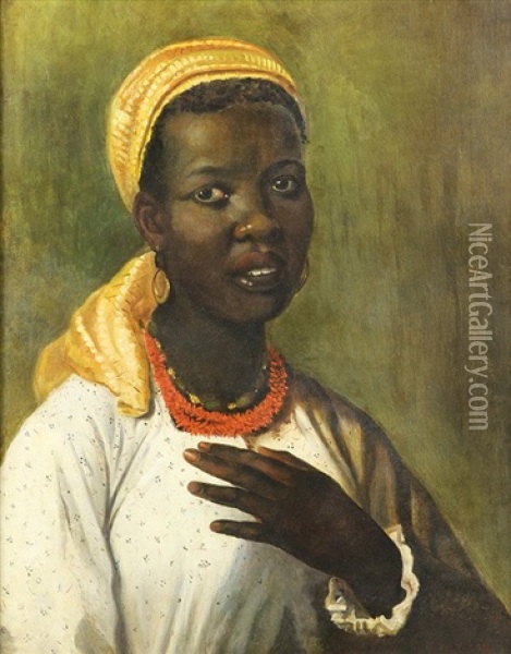 Portrait Of An African Woman Oil Painting - Thomas Waterman Wood