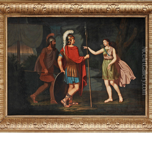 Scene From The Greek Mythology, The Trojanwar Oil Painting - Jonas Akerstrom