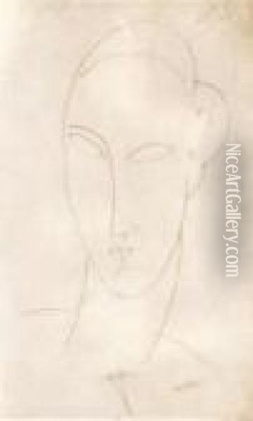 Testa Di Cariatide Oil Painting - Amedeo Modigliani