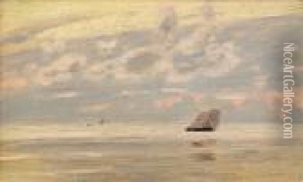 Sailing Boat At Dusk Oil Painting - Nikolai Nikanorovich Dubovsky