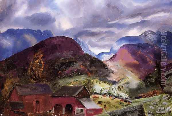 Snow Capped Mountains Oil Painting - George Wesley Bellows
