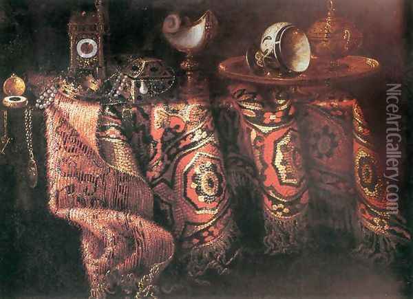 Still-life with Carpet Oil Painting - Jacques Hupin