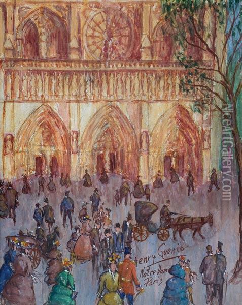 Notre Dame Oil Painting - Henry, Henri Grenier