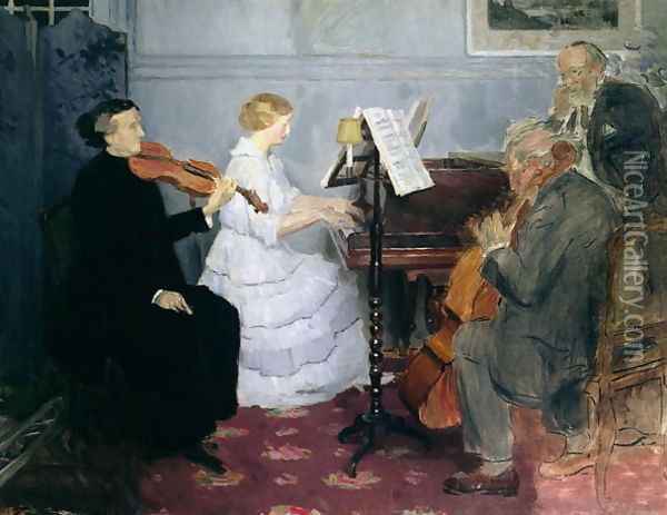 Chamber Music Concert Oil Painting - Jules Alexandre Grun