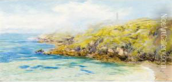 Fermain Bay, Guernsey Oil Painting - John Edward Brett