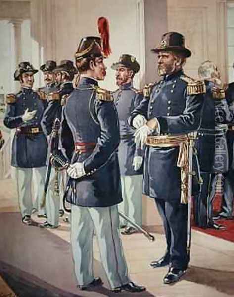 MajorGeneral Grant with Staff and Line Officers Oil Painting - Henry Alexander Ogden