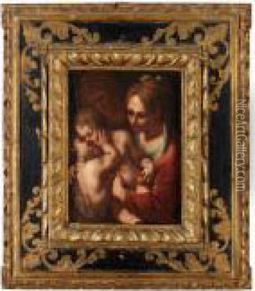 Den Heliga Familjen Oil Painting - Bartolomeo Schedoni
