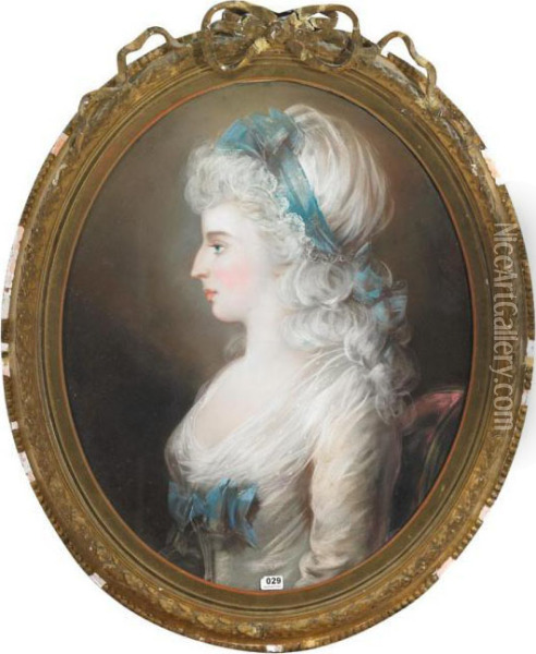 Portrait Of Miss Featherstone-haughleigh Of Packwood Hall, Warwickshire Oil Painting - John Russell