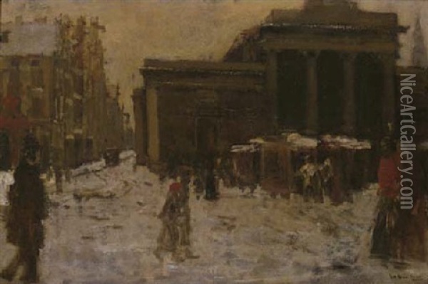 The Old Stock Exchange, Amsterdam Oil Painting - George Hendrik Breitner