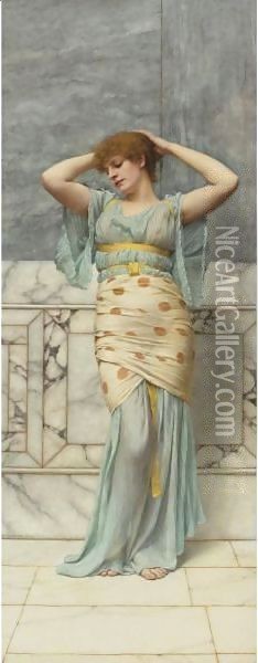 Beauty In A Marble Room Oil Painting - John William Godward