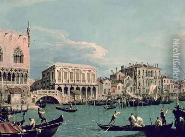 Bridge of Sighs, Venice (La Riva degli Schiavoni) c.1740 Oil Painting - (Giovanni Antonio Canal) Canaletto