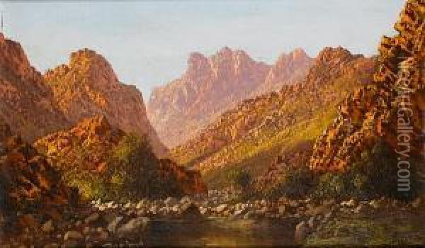 Mountainous Landscape Oil Painting - Tinus De Jong