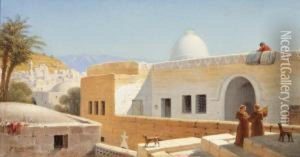 Vue De Jerusalem Oil Painting - Prosper Georges Ant. Marilhat