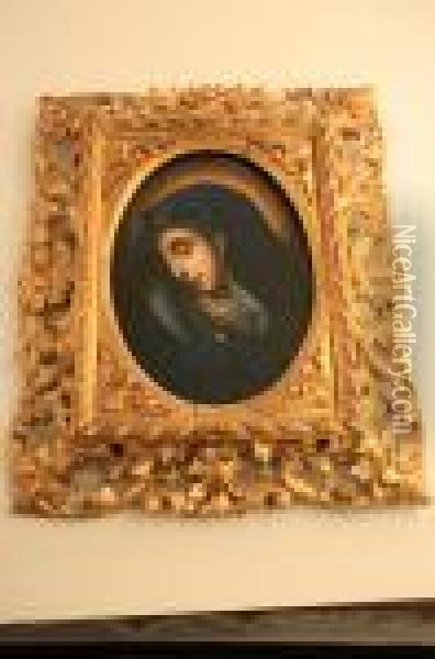 Oval Portrait Of The Madonna'with Oil Painting - Carlo Dolci