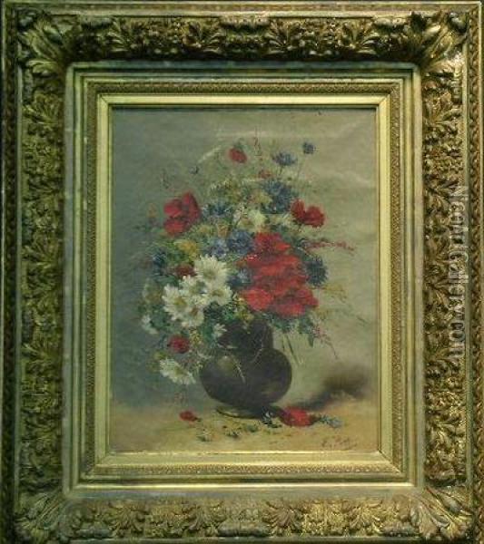 Field Flowers Oil Painting - Eugene Petit