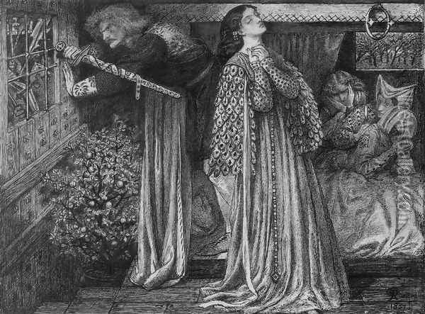 Sir Launcelot in the Queen's Chamber Oil Painting - Dante Gabriel Rossetti