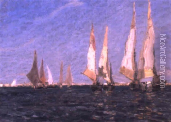 Fishing Boats, Venice Oil Painting - Emma Ciardi