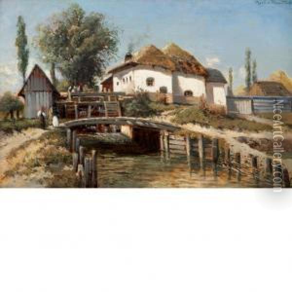 Muhle In Miskolez Oil Painting - Theodor von Hormann