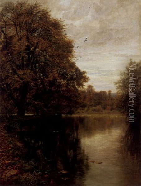 Fallen Leaves Oil Painting - George Vicat Cole