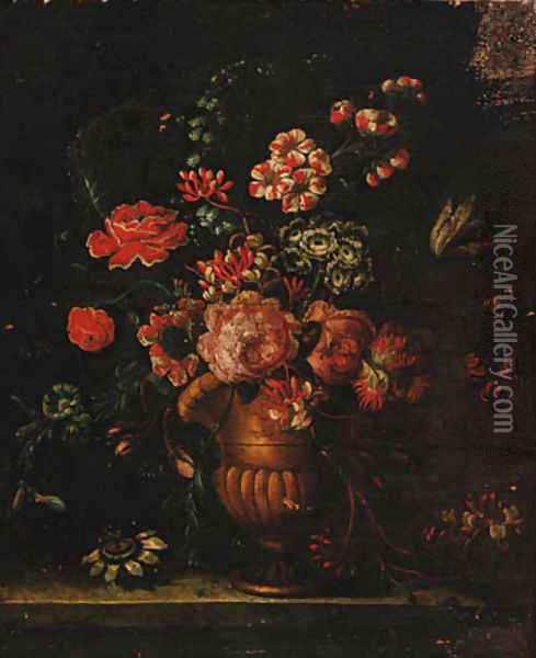 Roses Oil Painting - Gaspar-pieter The Younger Verbruggen