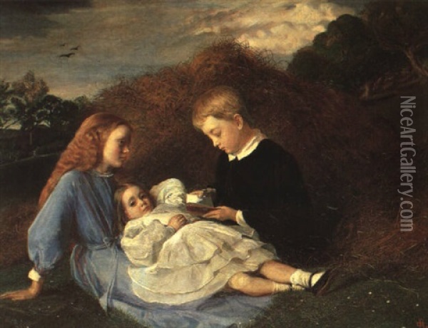 Amy, Dorothea And Hungerford Wren-hoskyns Oil Painting - Sir William Blake Richmond