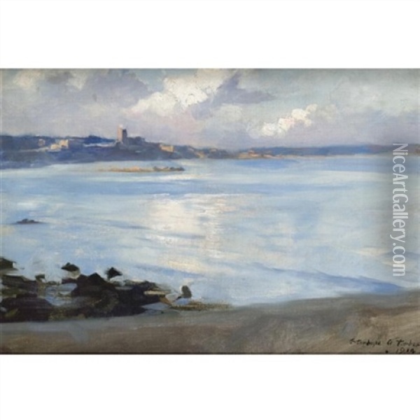Penzance From Newlyn Oil Painting - Stanhope Forbes