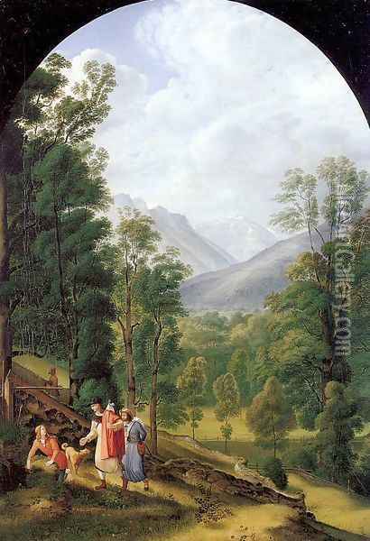 Landscape near Berchtesgaden 1817 Oil Painting - Johann Heinrich Ferdinand Olivier