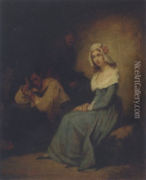 A Comforting Presence Oil Painting - Henri Scheffer