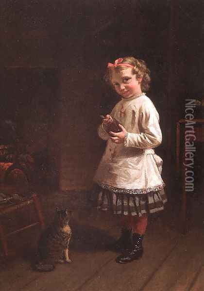 In the Jelly Jar 1880 Oil Painting - Thomas Waterman Wood