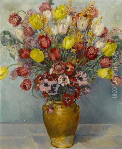 Still Life With Flowers Oil Painting - Paul Dougherty