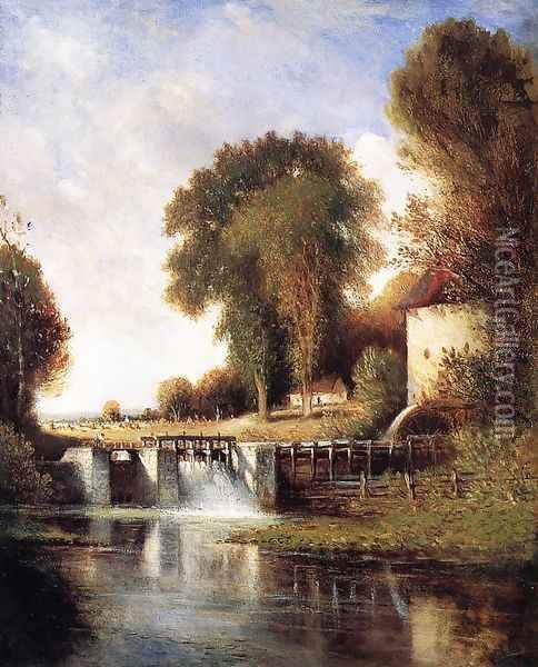 Cazenovia Old Mill Oil Painting - Gilbert Davis Munger