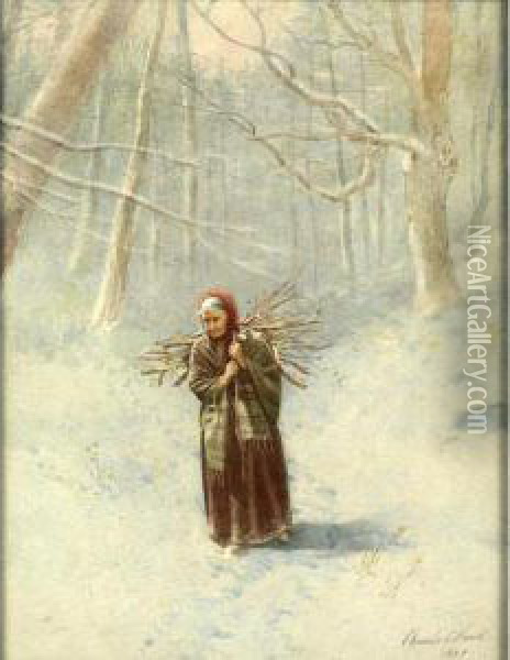 Winter Scenes Oil Painting - Charles Caleb Ward