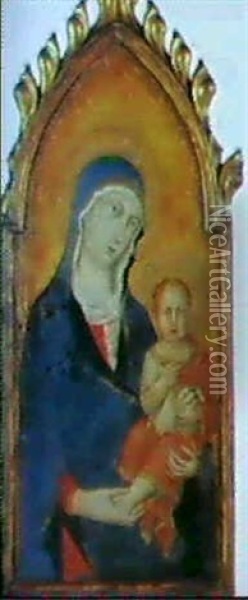 Madonna Das Kind Haltend Oil Painting - Simone Martini