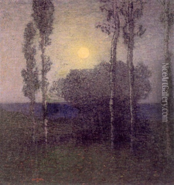 Moonlight Scene Oil Painting - John (Giovanni) Califano