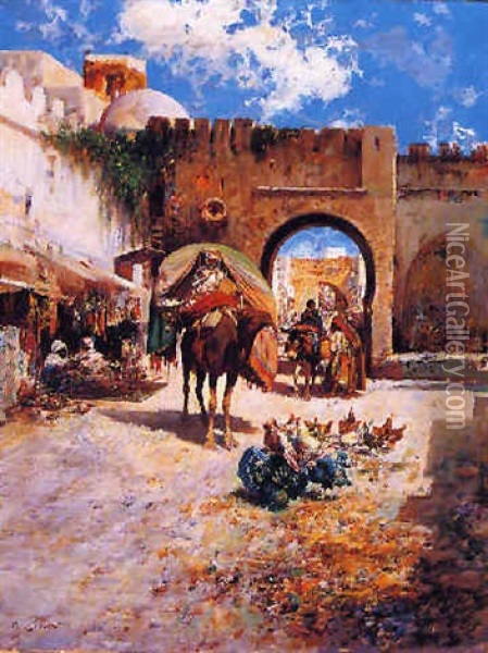 Zoco En Marruecos Oil Painting - Jose Navarro Llorens