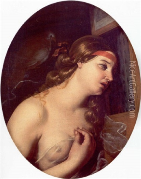 Magdalena Penitente Oil Painting - Angelo Caroselli