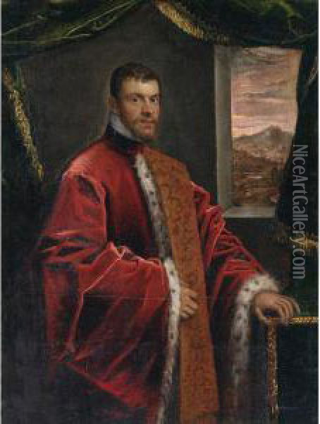 Portrait Of A Venetian Senator Oil Painting - Domenico Tintoretto