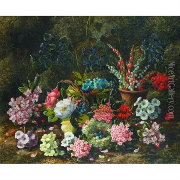 Spring Flowers Oil Painting - Horace Mann Livens